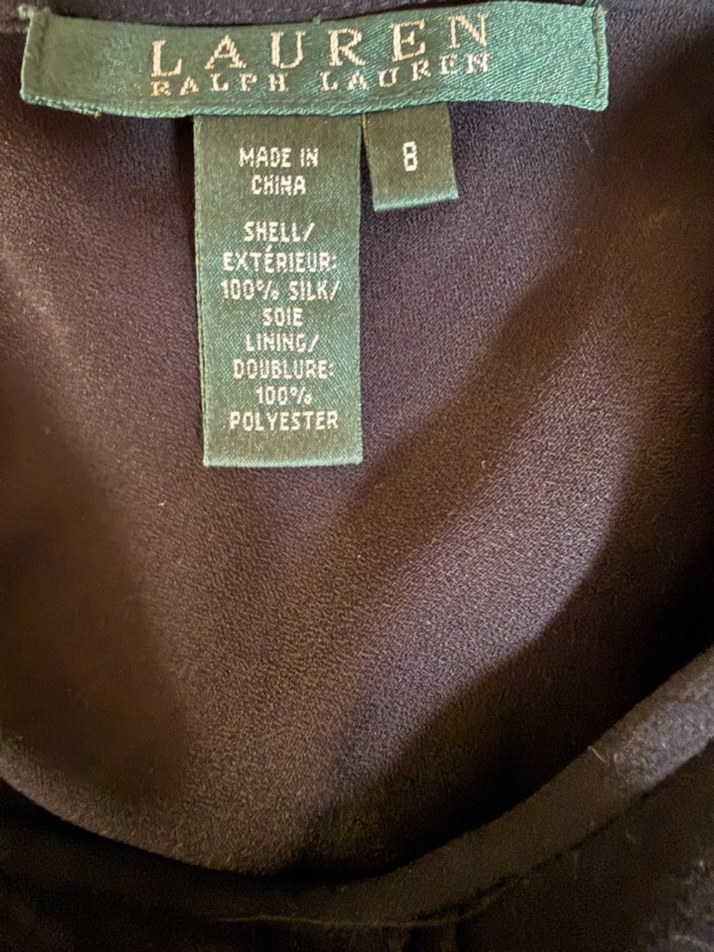 Lauren Ralph Lauren Black 100% Silk Outer Ruffle Trim Maxi Skirt Size 8 - Picture 4 of 7
